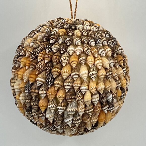 Handcrafted Seashell Decorative Hanging Ornament Sphere - Picture 6 of 7